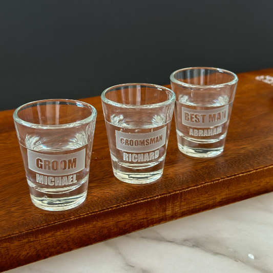 Groom, Groomsman & Best man - Tequila Shot Glasses Set