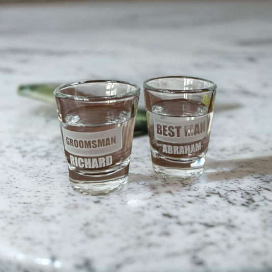 Groom & Best Man - Tequila Shots Glasses Set