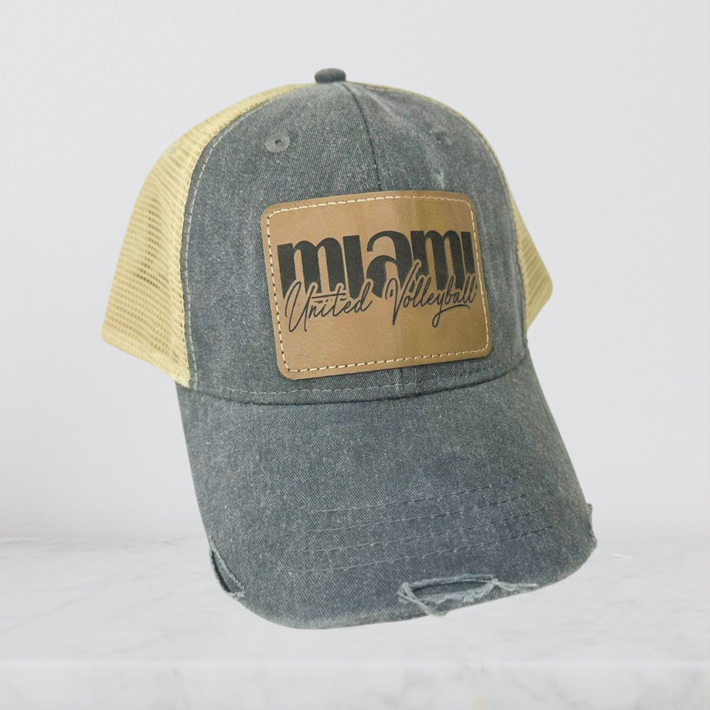 Leather Patch Miami United  - Unisex Distressed Hat